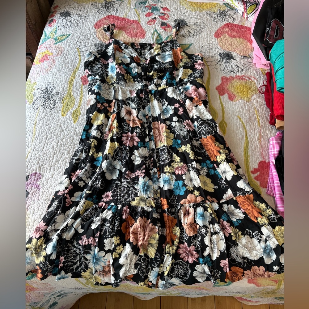 Colorful Floral Print Dress
